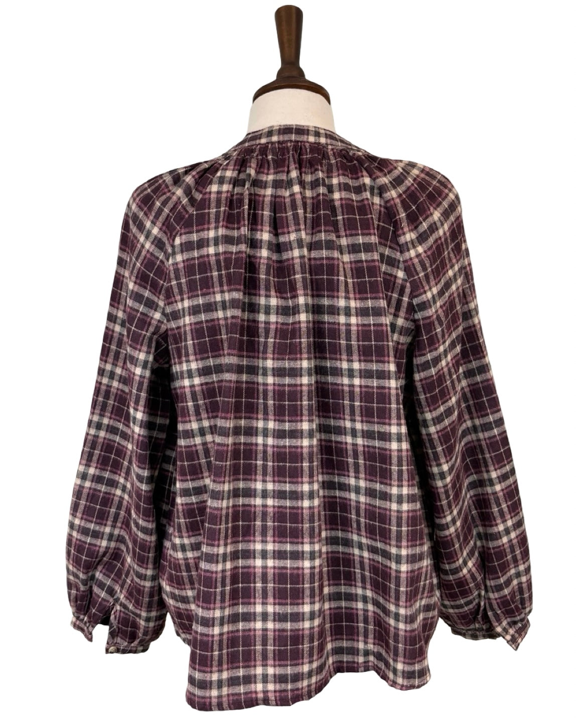Ophelia Brushed Cotton Check Blouse