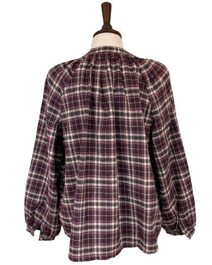 Ophelia Brushed Cotton Check Blouse