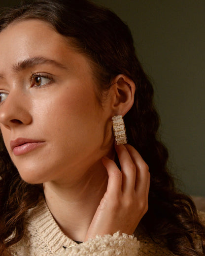 Pearl & Gold Hoops