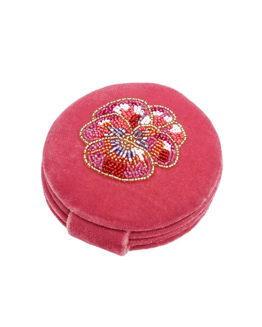 Pink Pansy Compact Mirror