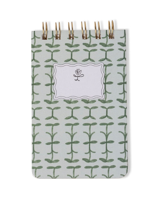 Tulip Twin Wire Notepad - Green Vine