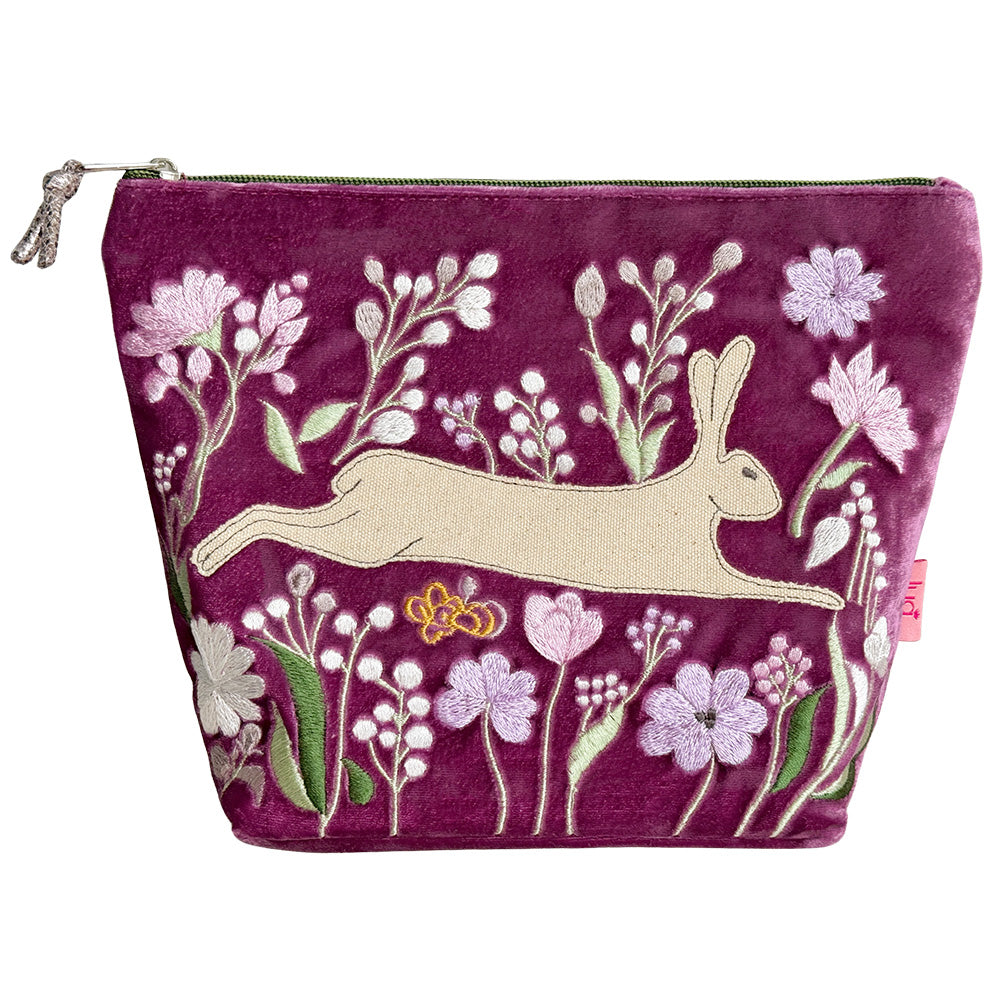 Hare & Flowers Large Cosmetic Purse