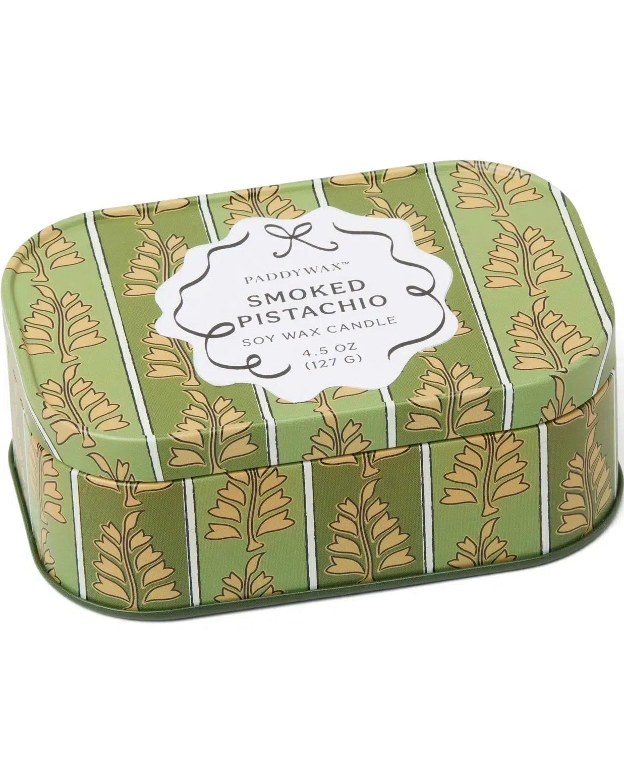 Cherie Printed Tin Candle - Smoked Pistachio