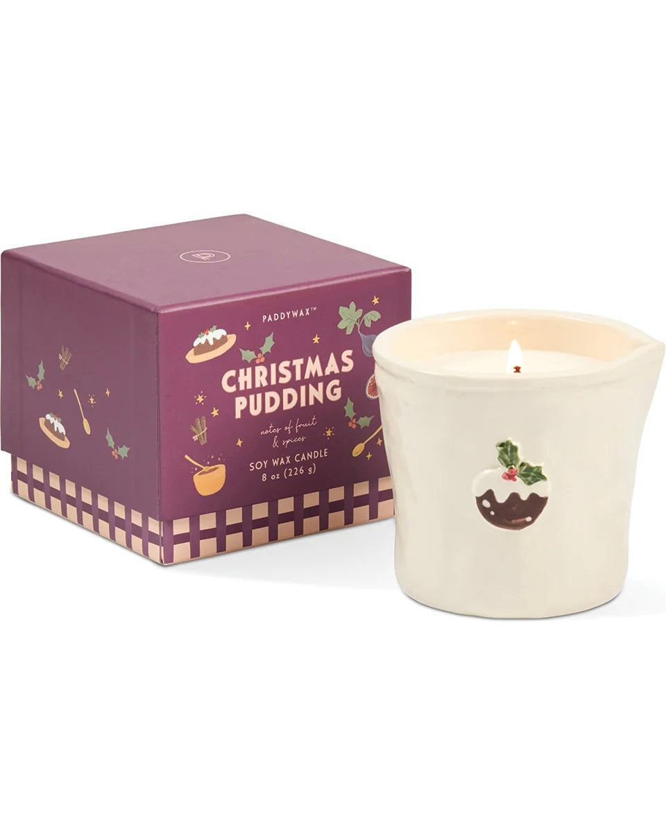 Bistro Christmas Pudding Ceramic Candle - Fruit & Spices