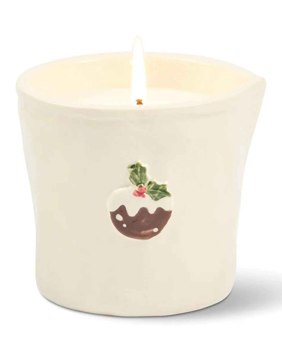 Bistro Christmas Pudding Ceramic Candle - Fruit & Spices