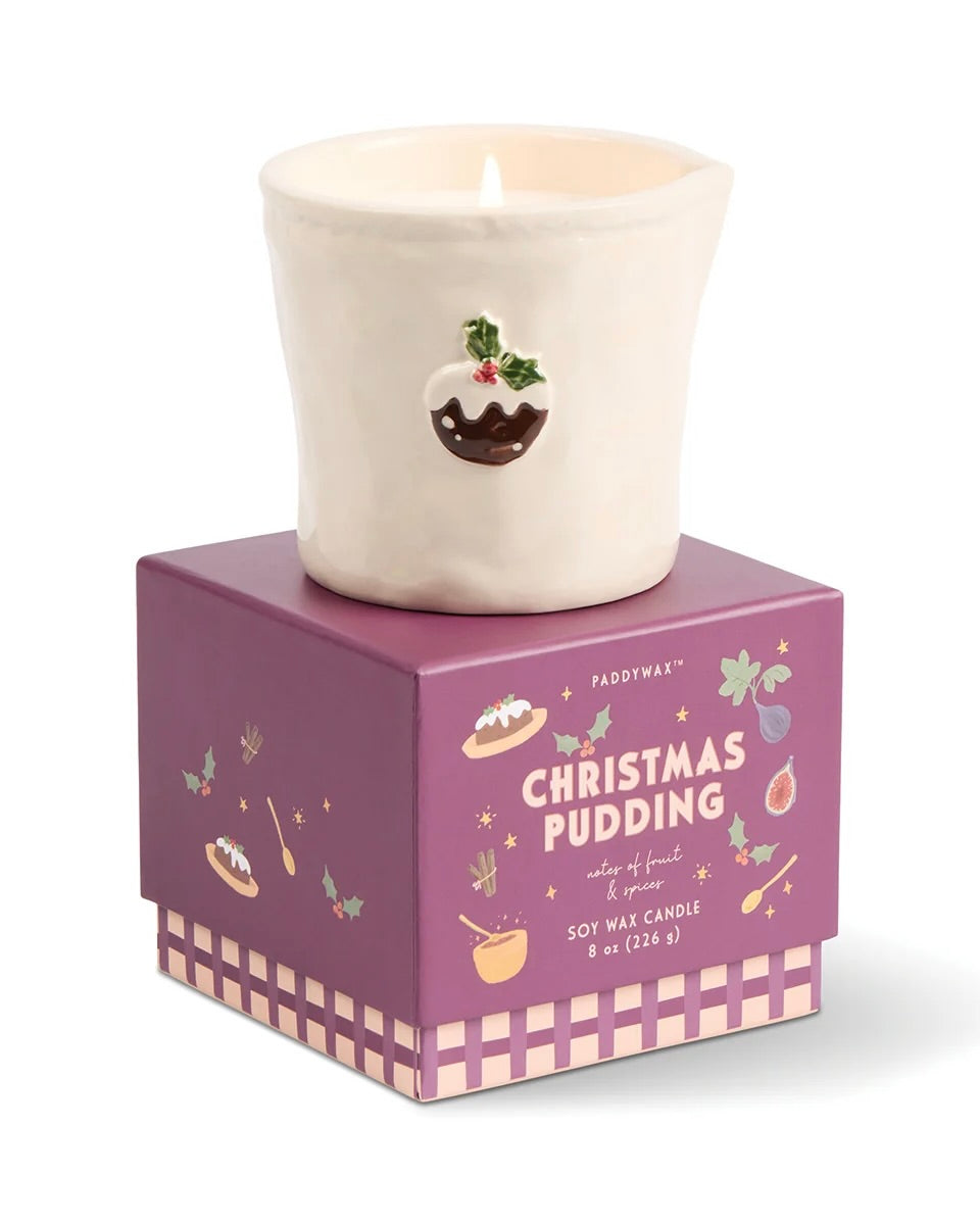Bistro Christmas Pudding Ceramic Candle - Fruit & Spices