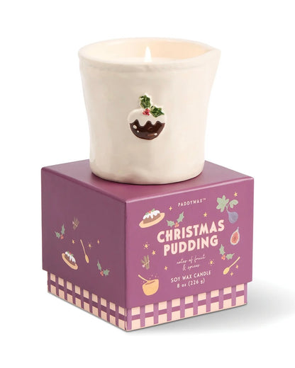 Bistro Christmas Pudding Ceramic Candle - Fruit & Spices