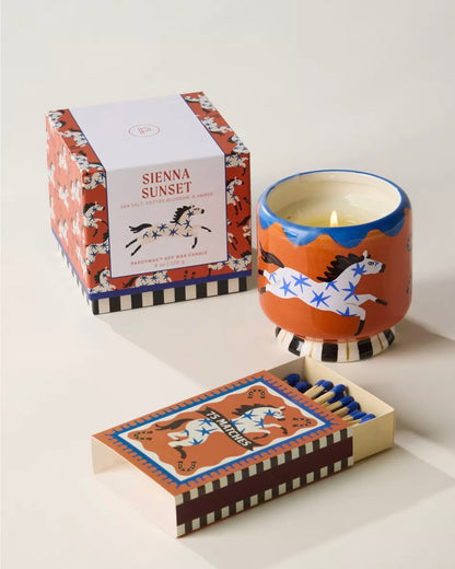 A Dopo Horse Ceramic Candle - Sienna Sunset