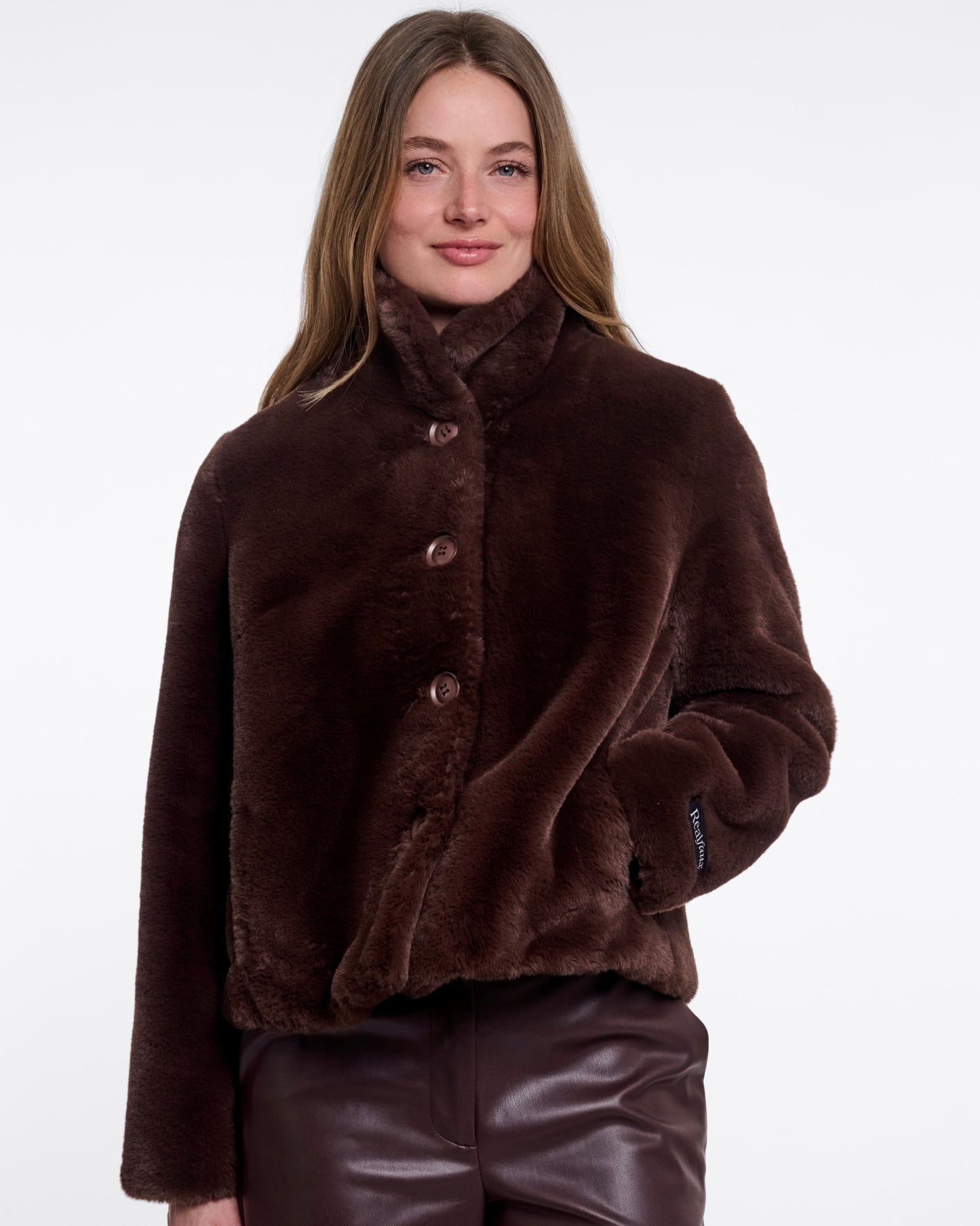 Rino & Pelle Vie Single Breasted Faux Fur Jacket