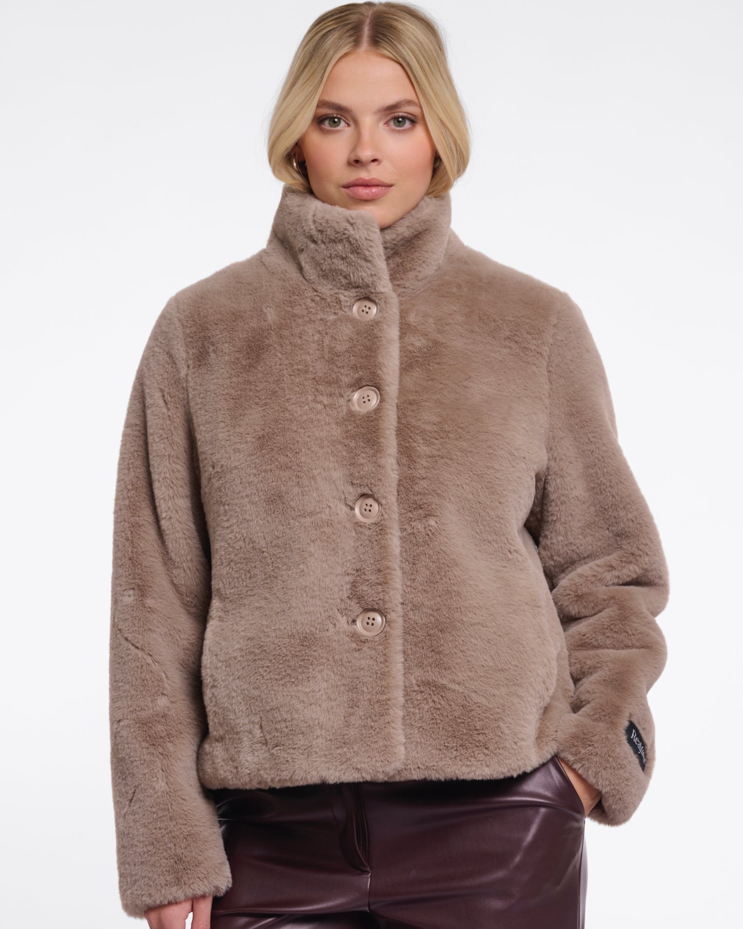 Rino & Pelle Vie Single Breasted Faux Fur Jacket