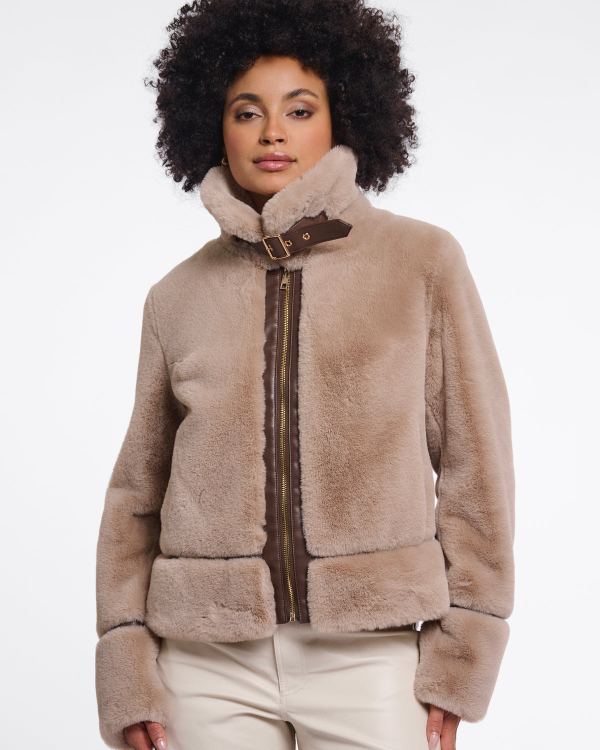 Rino & Pelle Lambra Short Faux Fur Jacket