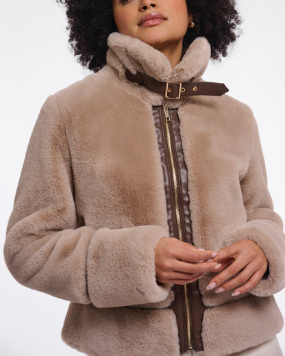 Rino & Pelle Lambra Short Faux Fur Jacket