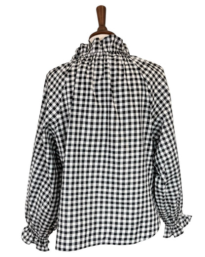 Rosalia Gingham Tie Neck Blouse