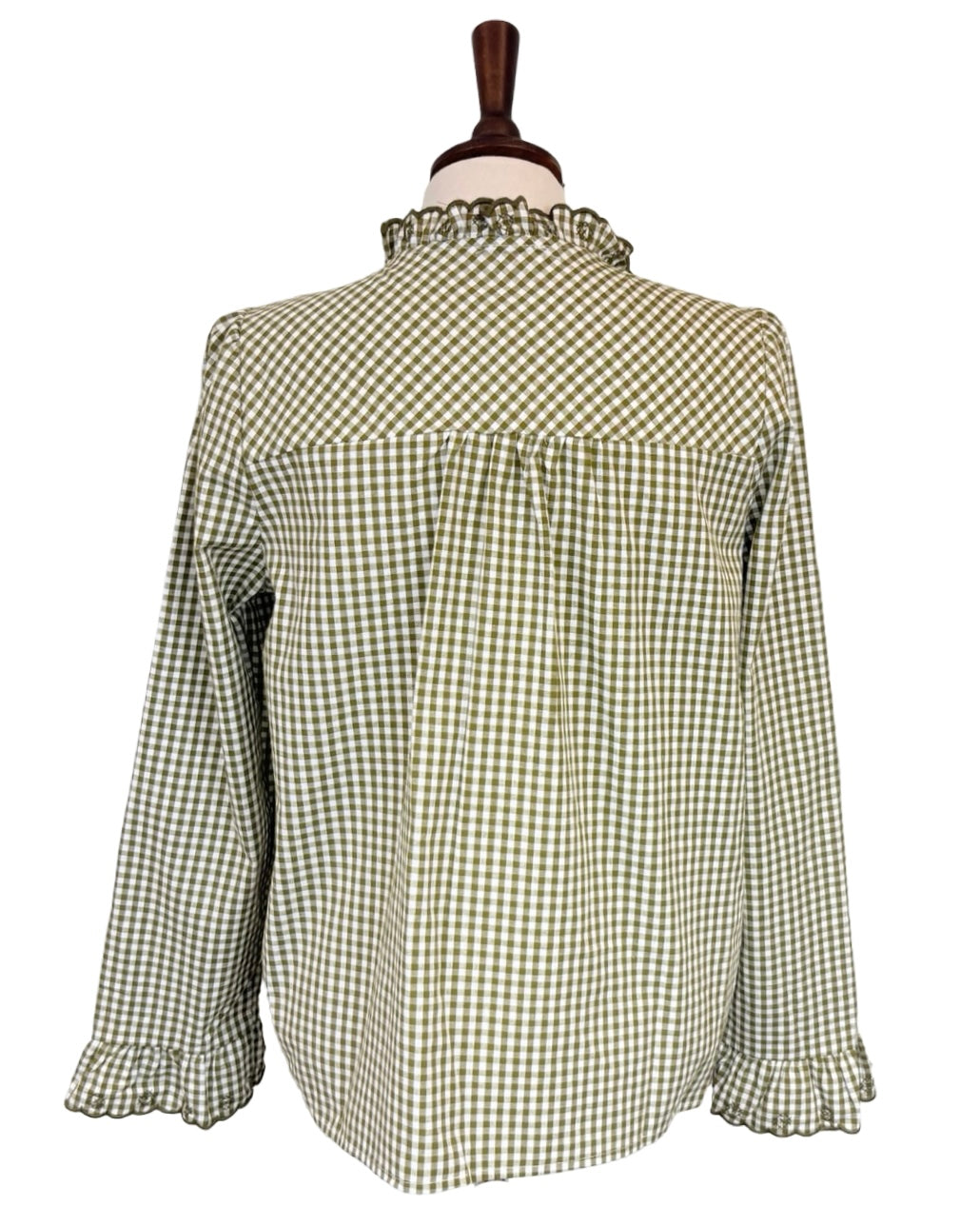 Anna Gingham Frill Blouse