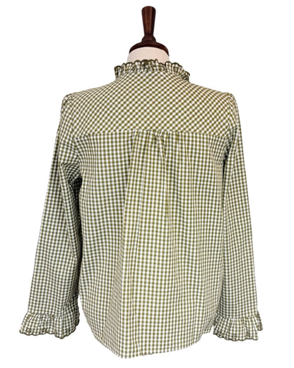 Anna Gingham Frill Blouse