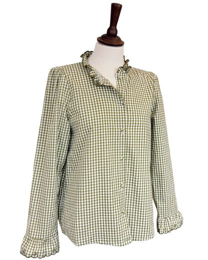 Anna Gingham Frill Blouse