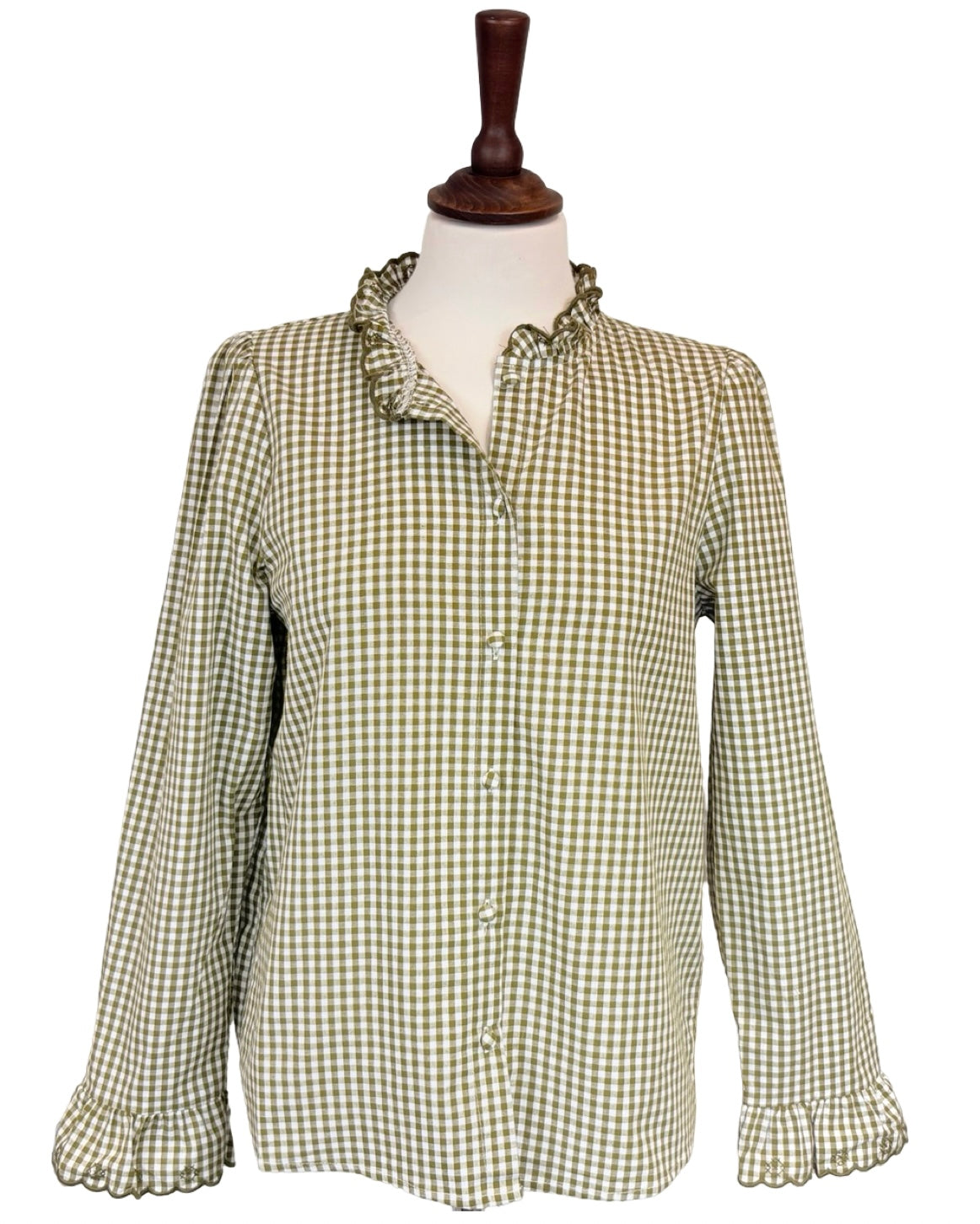 Anna Gingham Frill Blouse