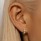 Gold Flower Huggies With Cubic Zirconia