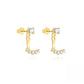Gold 5 Stud Ear Jacket With Cubic Zirconia