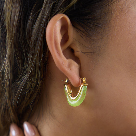 Oblong V Drop Earrings
