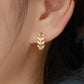 Gold Leaf Huggies With Cubic Zirconia