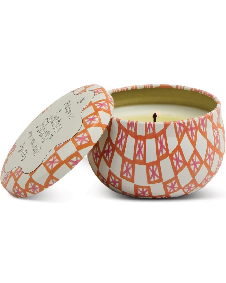 Tulip Printed Tin Candle - Cactus Flower