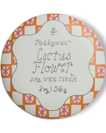 Tulip Printed Tin Candle - Cactus Flower