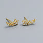 Gold Flower Ear Crawler With Cubic Zirconia