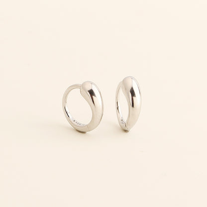 Silver Teardrop Huggie