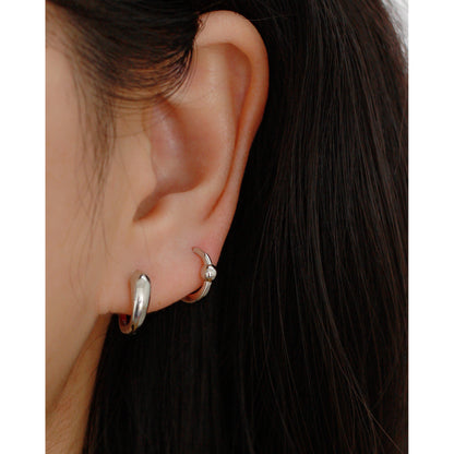 Silver Teardrop Huggie