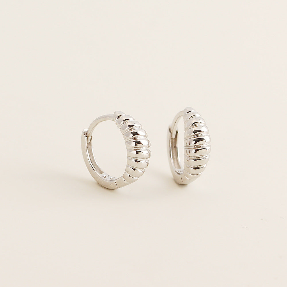 Silver Tapered Ribbed Huggies