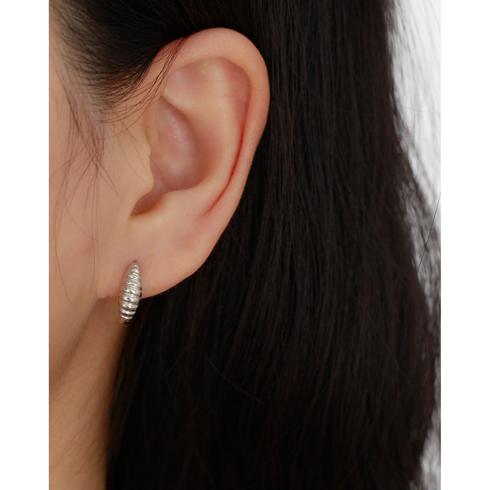 Silver Tapered Ribbed Huggies