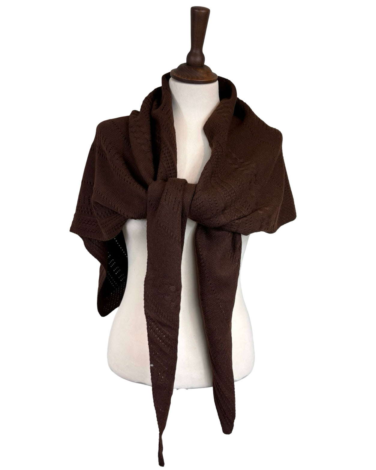 Wool Large Open Knit Scarf