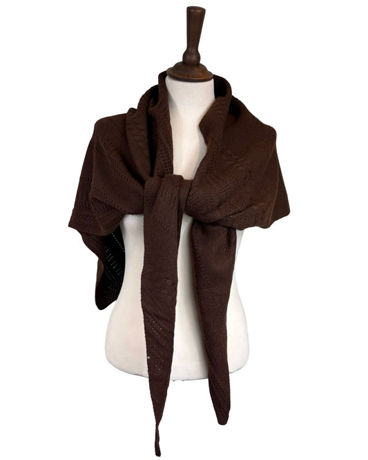 Wool Large Open Knit Scarf