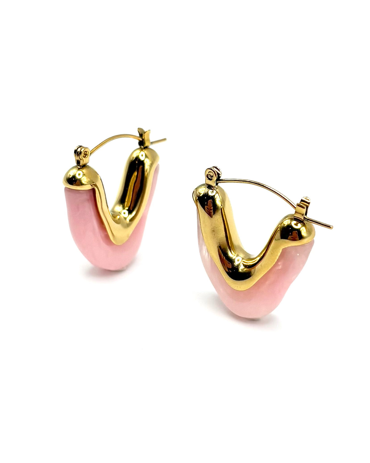 Oblong V Drop Earrings