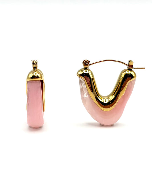 Oblong V Drop Earrings