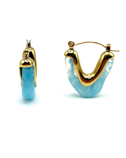 Oblong V Drop Earrings