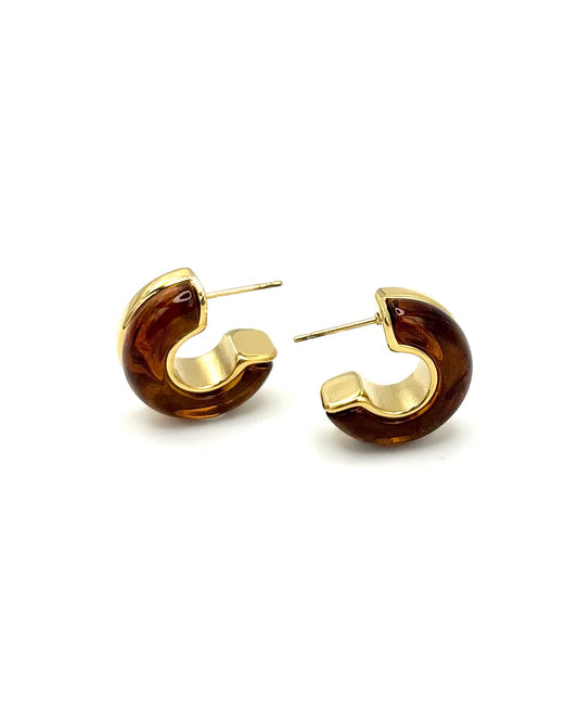Half Resin Hoop Earrings