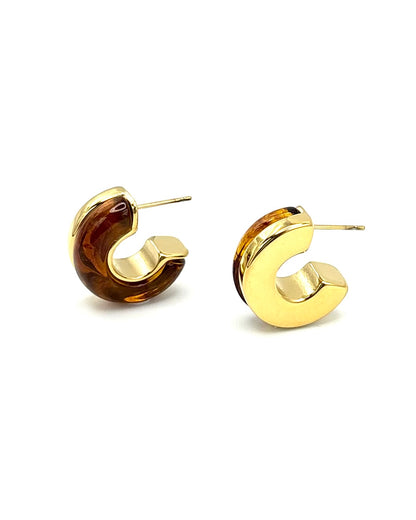 Half Resin Hoop Earrings