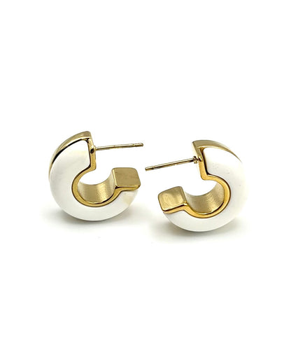 Half Resin Hoop Earrings