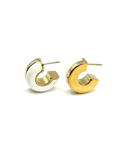 Half Resin Hoop Earrings