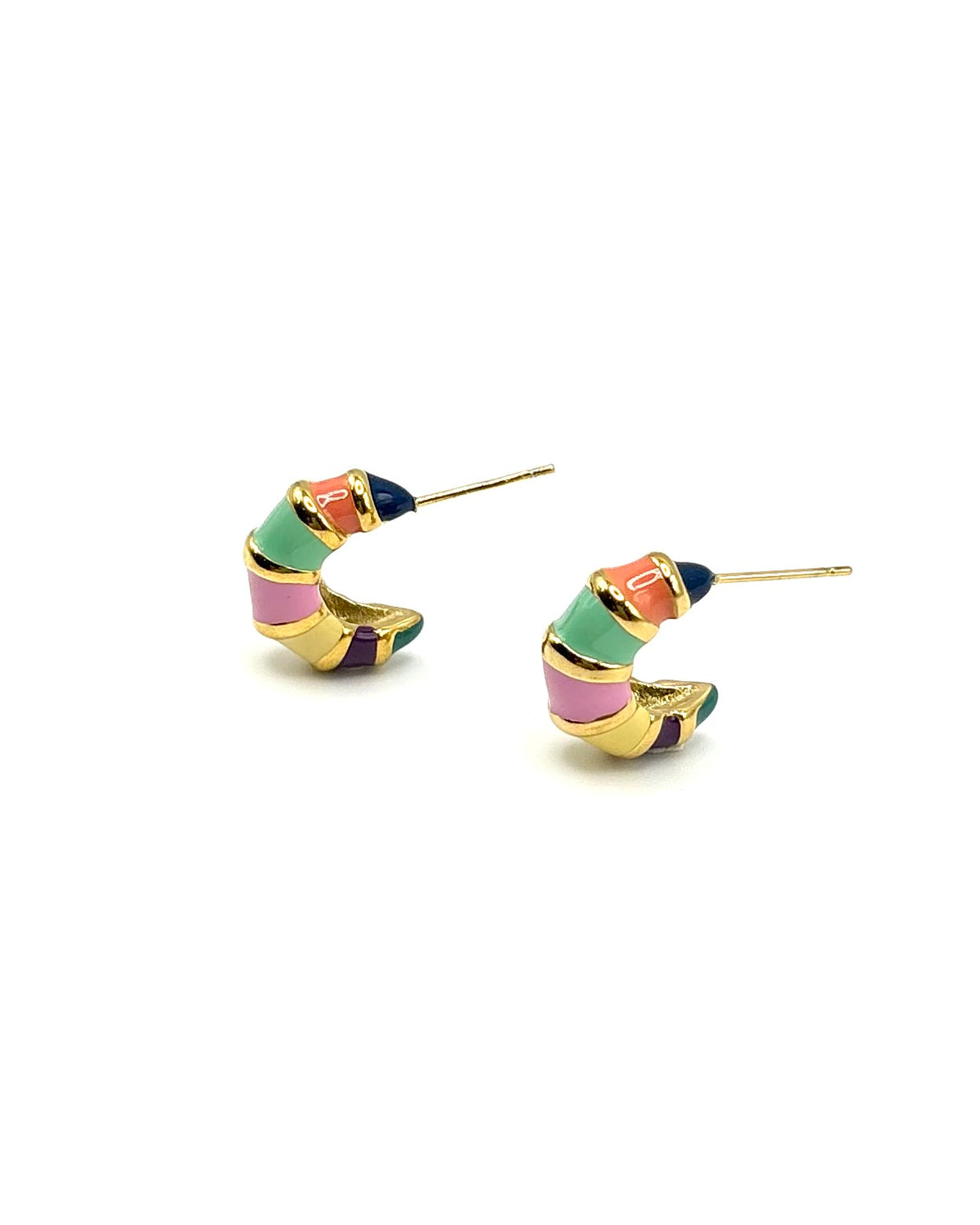 Multi Enamel Small Hoops