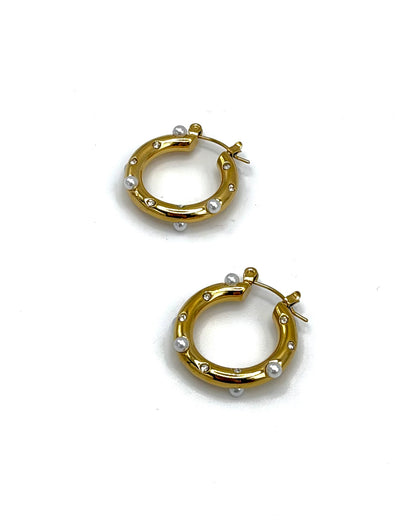 Pearl & Gem Hoops