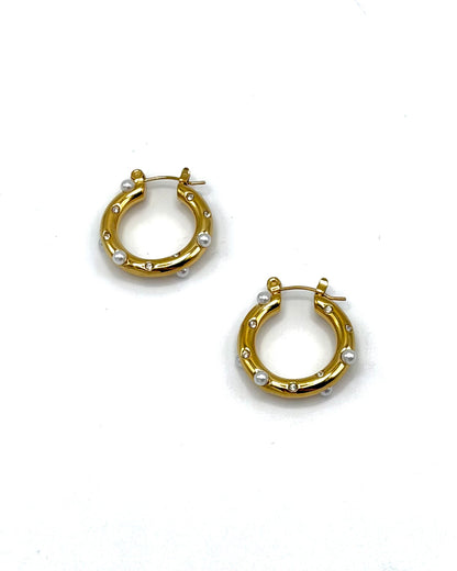 Pearl & Gem Hoops