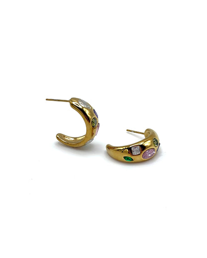 Cubic Zirconia Multi Shape Stud Hoops
