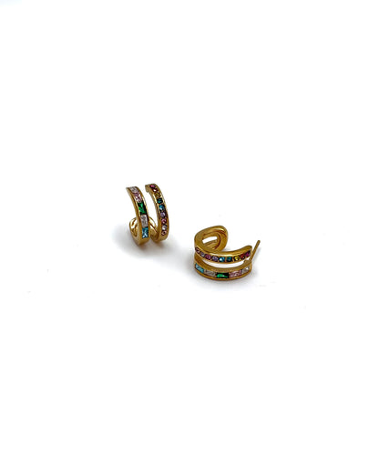 Cubic Zirconia Double Hoops