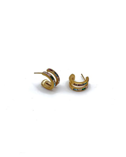 Cubic Zirconia Double Hoops