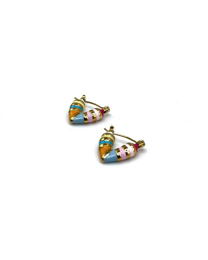 Enamel Heart Hoops