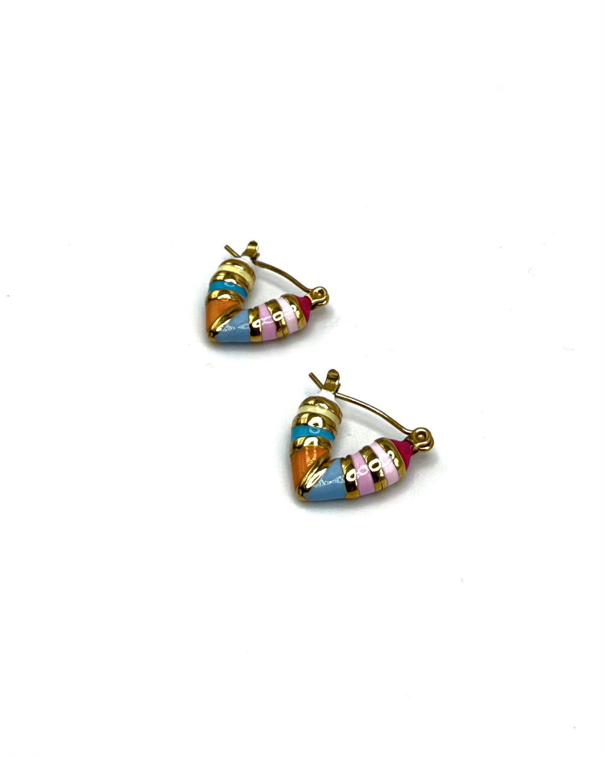 Enamel Heart Hoops