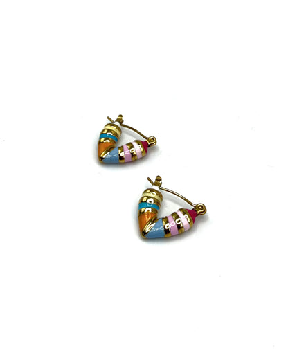 Enamel Heart Hoops